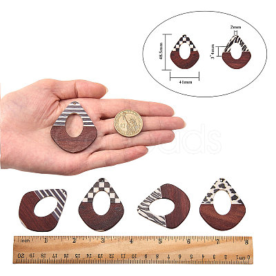 Printed Epoxy Resin & Wood Pendants RESI-CJ0001-11-1