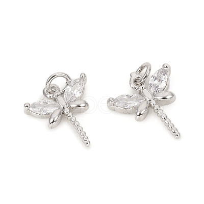 Brass Micro Pave Cubic Zirconia Charms ZIRC-L096-06P-1