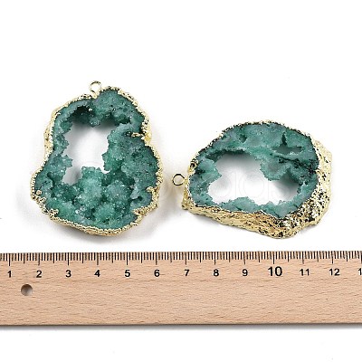 Dyed Nuggets Natural Druzy Geode Agate Big Pendants G-M287-08-1