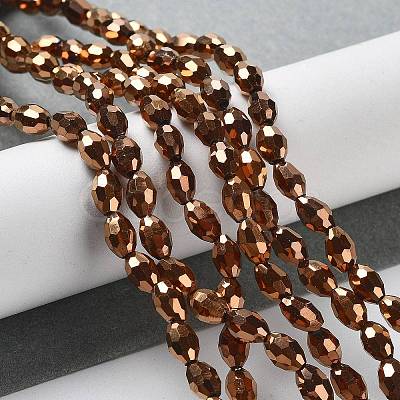 Electroplate Glass Beads GC882Y-4-1