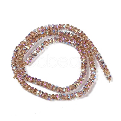 Electroplate Glass Beads Strands GLAA-Q105-03D-1