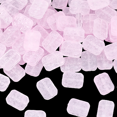 100Pcs Transparent Spray Painted Glass Beads GLAA-PA0001-60C-1
