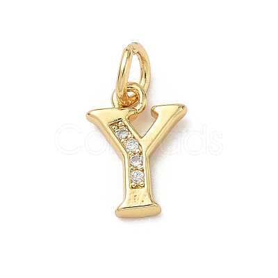 Brass Micro Pave Cubic Zirconia Charms KK-I382-03G-Y-1