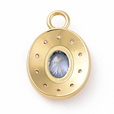Eco-friendly Brass Micro Pave Cubic Zirconia Pendants KK-D079-23G-02-1