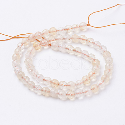 Natural Citrine Beads Strands G-J376-33-6mm-1