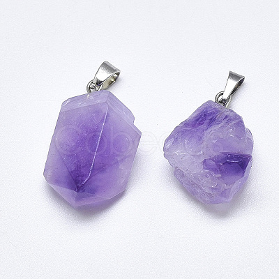Natural Amethyst Pendants LS-G-T122-34-1