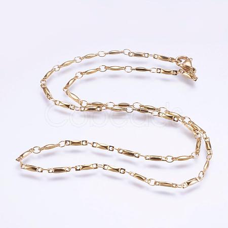 304 Stainless Steel Chain Necklaces STAS-P164-08G-1