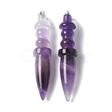 Natural Amethyst Pendants G-C187-02D-1