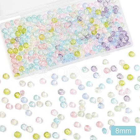 350Pcs 7 Colors Transparent Baking Paint Glass Beads DGLA-YW0001-45-1