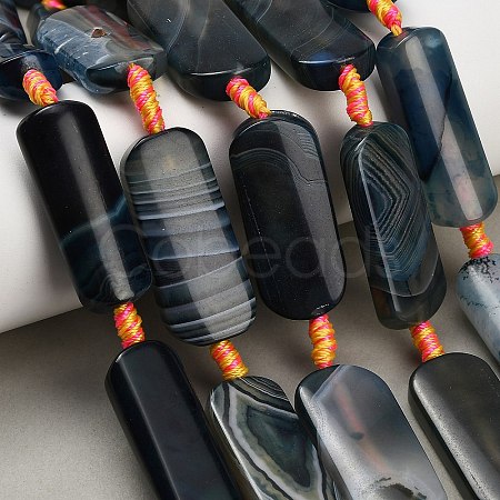Dyed & Heated Natural Banded Agate Beads Strands GG-CBAB9C6-D01-01-1