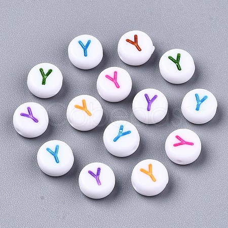 Opaque White Acrylic Beads MACR-N012-01Y-1