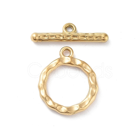 Ion Plating(IP) 304 Stainless Steel Ring Toggle Clasps X-STAS-A092-09B-G-1