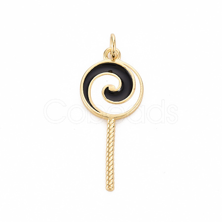 Brass Enamel Pendants KK-S362-033D-NR-1