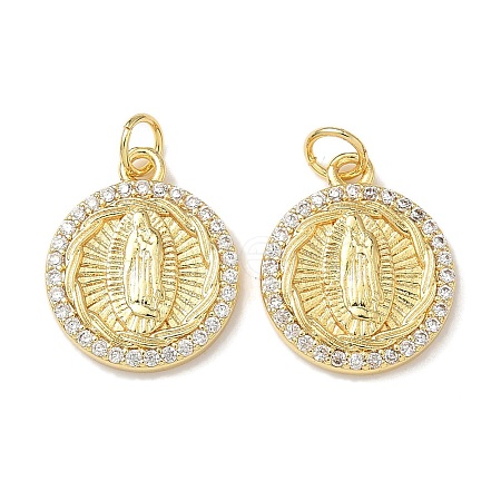 Brass Micro Pave Cubic Zirconia Pendants KK-L243-30G-1