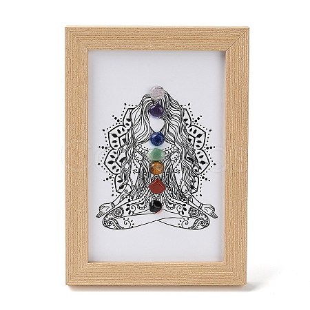 Yoga Gemstone Chakra Picture Frame Stand DJEW-F021-05B-1