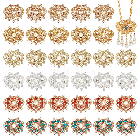 36Pcs 6 Colors Alloy Connector Cabochon Settings FIND-PH0061-67-1