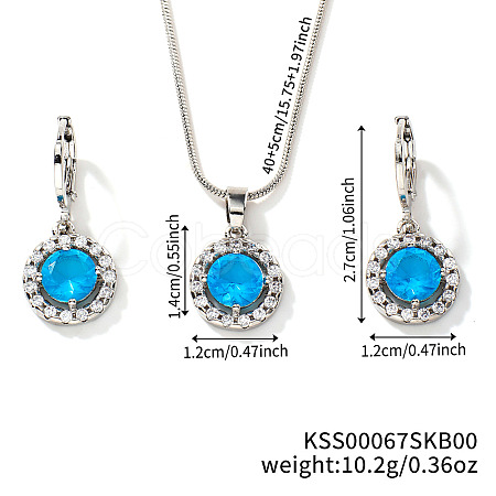 Brass Rhinestones Flat Round Jewelry Set VN0716-5-1