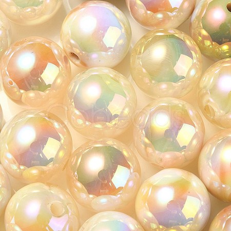 UV Plating Rainbow Iridescent Acrylic Beads PACR-E001-03I-1