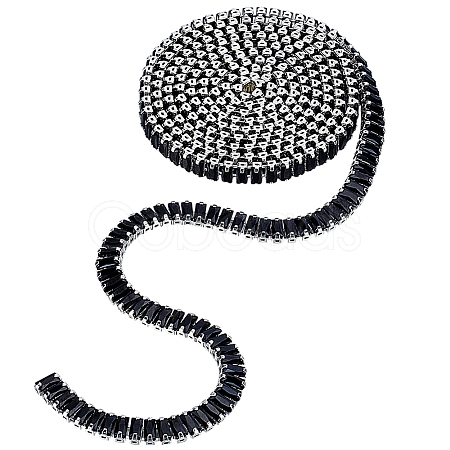 Brass Micro Pave Black Cubic Zirconia Chains CHC-WH0022-002P-1