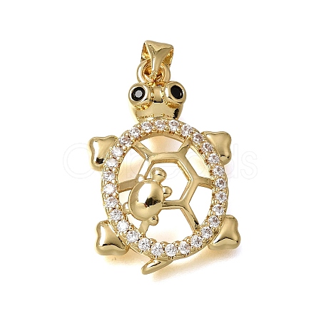 Brass Micro Pave Black Cubic Zirconia Pendants CU-CBA637A-05G-B-1
