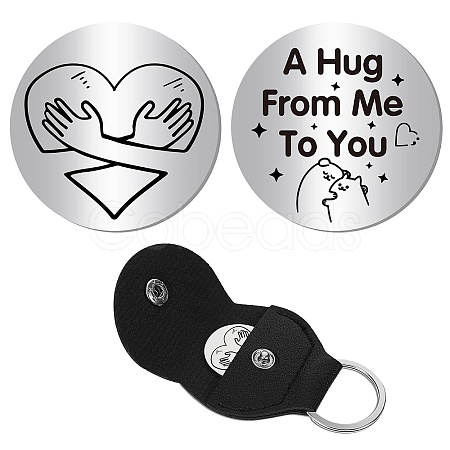 CREATCABIN Pocket Hug Token Long Distance Relationship Keepsake Keychain Making Kit DIY-CN0002-67F-1