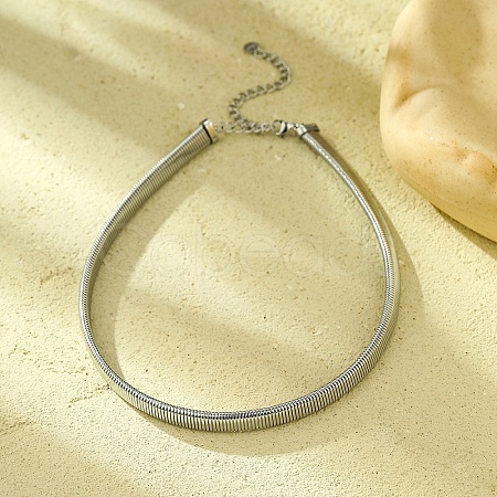 304 Stainless Steel Mesh Chain Choker Necklaces for Women NJEW-U012-03P-02-1