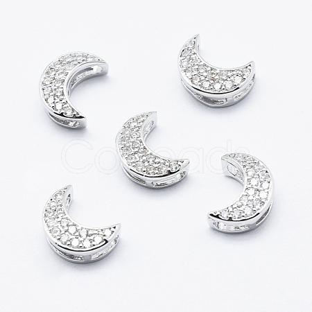 Brass Micro Pave Cubic Zirconia Pendants ZIRC-G130-08P-NR-1