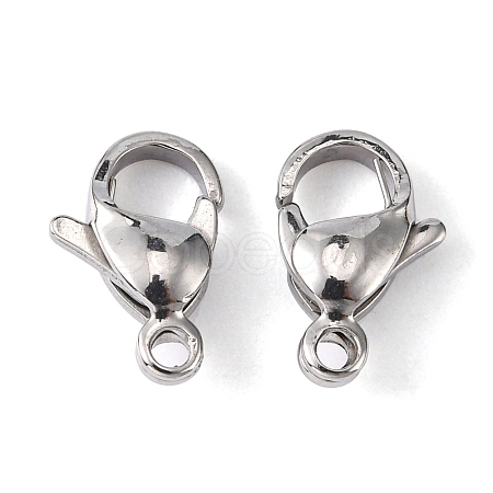 Tarnish Resistant 304 Stainless Steel Lobster Claw Clasps Hand Polished STAS-M262-01-11mm-1