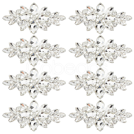 8Pcs Glass Cabochons(Hot Melt Adhesive On The Back) GGLA-FG0001-07B-1