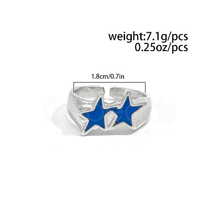 Alloy & Enamel Cuff Open Rings for Men FS-WGE7668-01-1