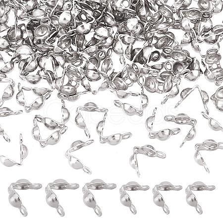 200Pcs 2 Size 304 Stainless Steel Bead Tips STAS-UN0049-85-1