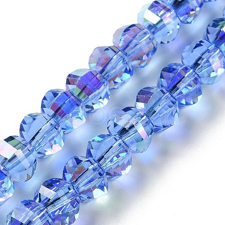 Transparent Electroplate Glass Beads Strands GLAA-Q099-C01-11-1-1