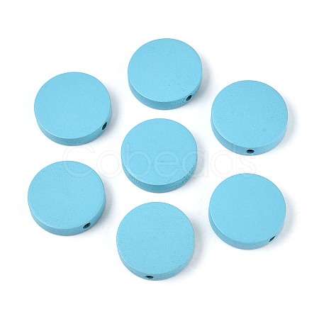 Painted Natural Poplar Wood Beads X-WOOD-S045-063B-07-1