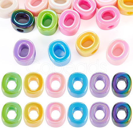 20Pcs UV Plating Opaque Acrylic European Beads OACR-TADJ0001-16O-1