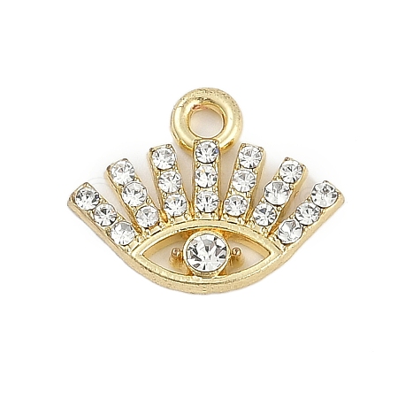 Rack Plating Alloy Micro Pave Rhinestone Pendants FIND-K020-04G-1