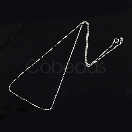 Anti-Tarnish Rhodium Plated 925 Sterling Silver Necklaces STER-M034-40B-1