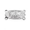 Tarnish Resistant 304 Stainless Steel Box Clasps, Multi-Strand Clasps, 3-Strands, 6-Holes, Rectangle, Stainless Steel Color, 21x10x4.5mm, Hole: 1mm