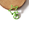 Spray Painted Alloy Swivel Snap Hooks Clasps, Star, Lime Green, 3.4cm