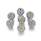 Alloy Rhinestone Beads, Grade A, Round, Golden Metal Color, Light Sapphire, 10mm