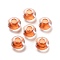 Transparent Acrylic European Beads, Large Hole Beads, Rondelle, Dark Orange, 14x8.5mm, Hole: 5.5mm, about 537pcs/500g