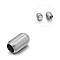 Tarnish Resistant Matte 304 Stainless Steel Barrel Magnetic Clasps with Glue-in Ends, Stainless Steel Color, 25x14mm, Hole: 10.5mm