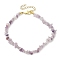 Natural Lilac Jade Anklets, with Alloy Findings, Jewely for Women, 9 inch(22.8cm)