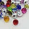 Acrylic Rhinestone Buttons, 1-Hole, Faceted, Round, Mixed Color, 12x11x10mm, Hole: 1mm