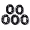 Spray Painted CCB Plastic Linking Rings, Quick Link Connectors, for Jewelry Chain Making, Oval, Black, 25.5x18x5.5mm, Inner Diameter: 8x15mm