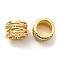 Rack Plating Brass Micro Pave Cubic Zirconia Beads, Large Hole Beads, Lead Free & Cadmium Free, Hollow Column, Real 18K Gold Plated, 10x7mm, Hole: 7mm