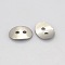 Tarnish Resistant 2-Hole Oval 304 Stainless Steel Buttons, Stainless Steel Color, 14x10x1mm, Hole: 2mm