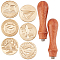 CRASPIRE Graduation Theme DIY Scrapbook, Including 6Pcs Brass Wax Seal Stamp Heads and 2Pcs Pear Wood Handle, Mixed Patterns, Stamp Heads: 6pcs