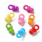 Opaque Acrylic Pendants, Mixed Color, 19x10x10mm, Hole: 5mm, about 670pcs/500g