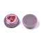 Opaque Resin Enamel Cabochons, Half Round with Red Heart, Thistle, 13.5x5mm