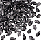 Olycraft 100Pcs Handmade Lampwork Charms, with Glitter Powder, Teardrop Charm, Black, 14x7.5x5~6mm, Hole: 1mm